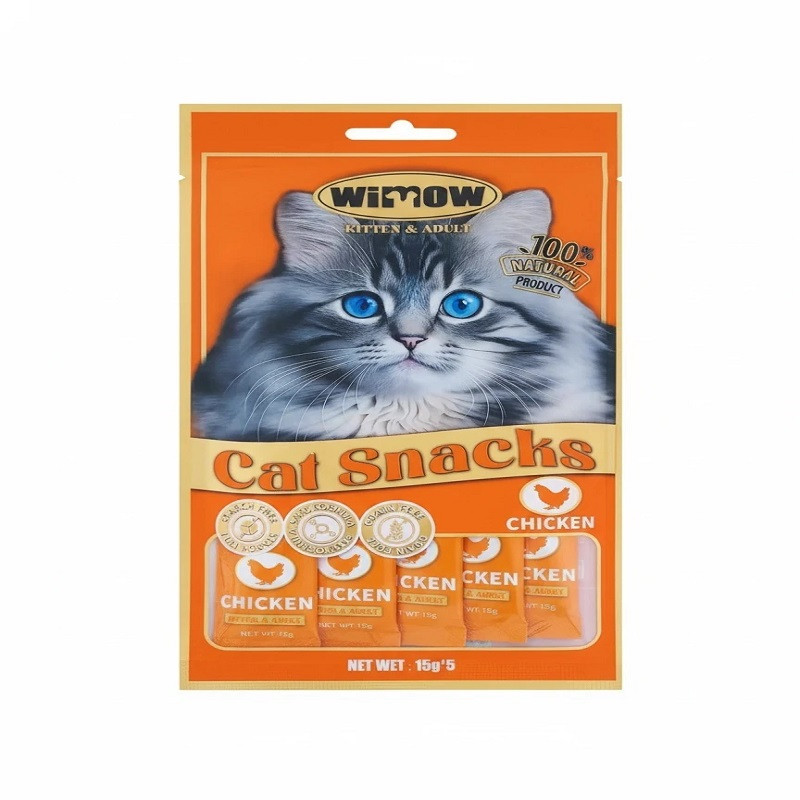 بستنی گربه ویموو مدل Cat Snacks طعم مرغ وزن 15 گرم بسته 5 عددی