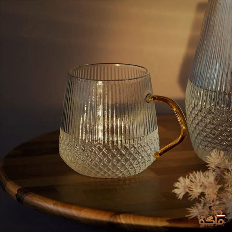 لیوان مدل طرح دار دسته رنگی کد 868