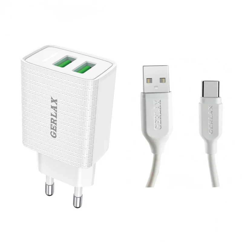 شارژر دیواری جرلکس مدل GA-19 به همراه کابل تبدیل USB-C