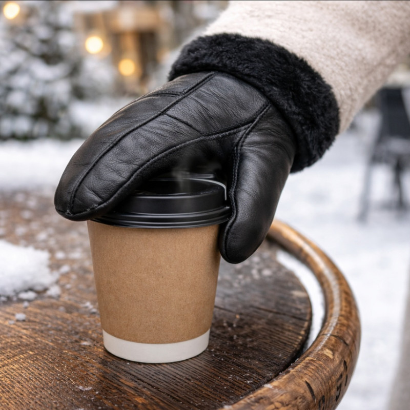دستکش مدل چرم داخل خز دار کد 545