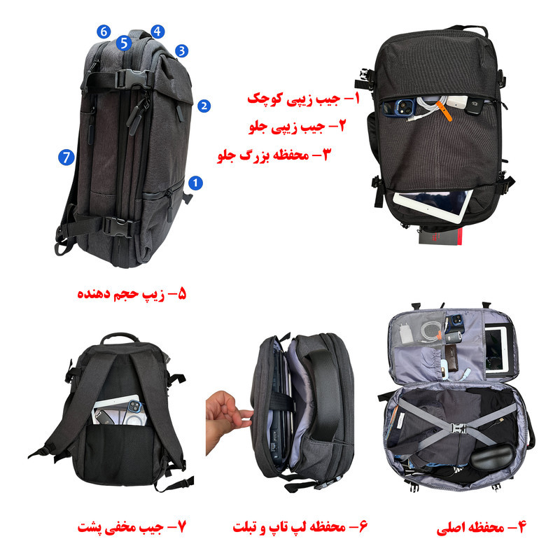 کوله پشتی لپ تاپ مدل 1138 مناسب برای لپ تاپ 14.1 تا 15.6 اینچی