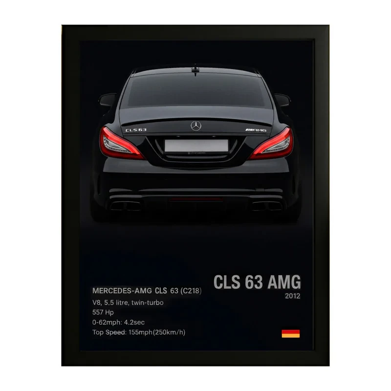 تابلو طرح سی‌ال‌اس 63 CLS63 کد 01 فریم مشکی