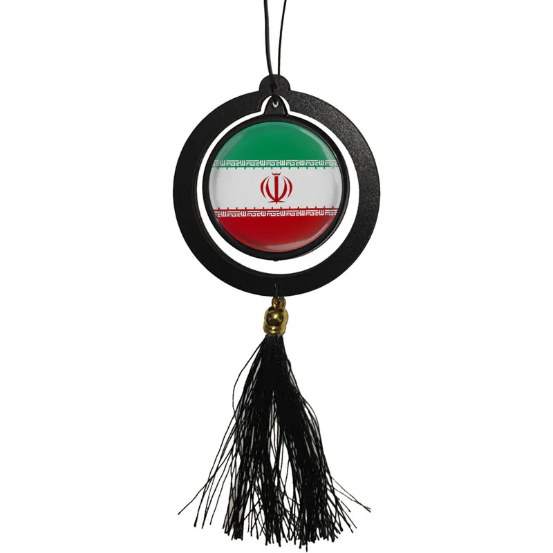آویز تزئینی خودرو مدل دوطرفه طرح ایران کد 343