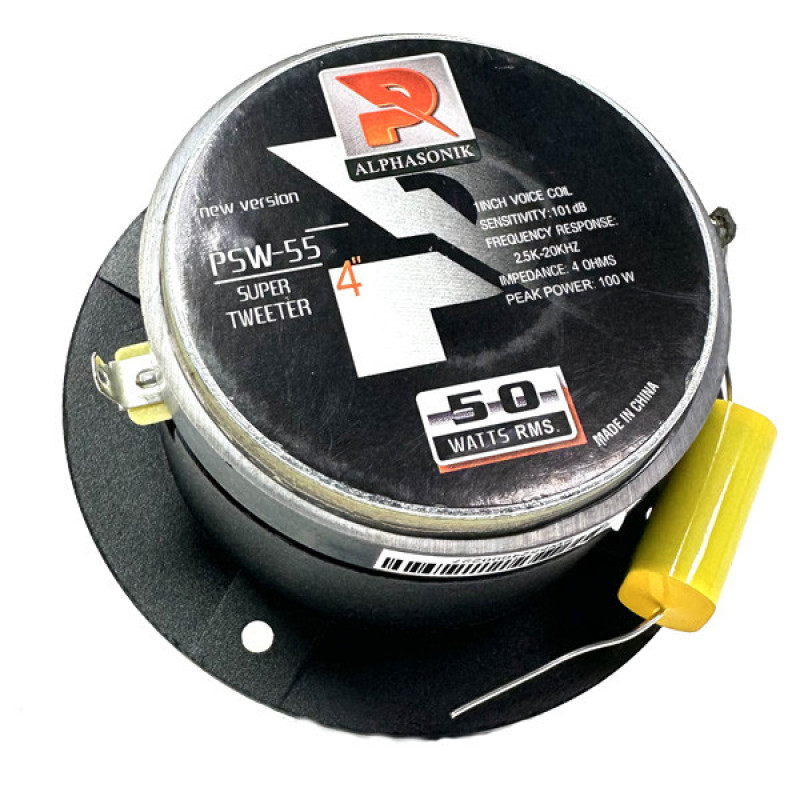 سوپرتیوتر پشت خودرو الفاسونیک مدل  ALPHASONIK PSW-55  سایز 4 اینچ بسته دو عددی