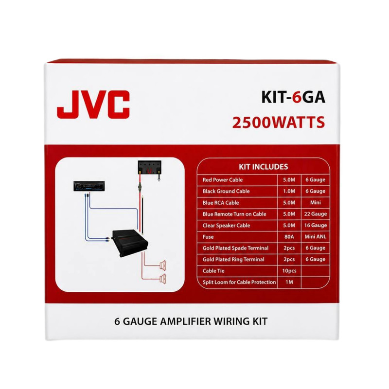 سیم پک کامل 6 گیج جی وی سی مدل KIT-6GA 2500W