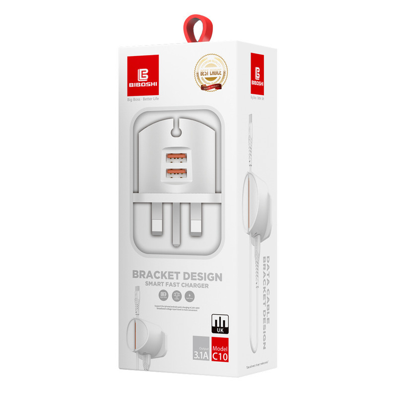 شارژر دیواری بیبوشی مدل C10 به همراه کابل تبدیل microUSB