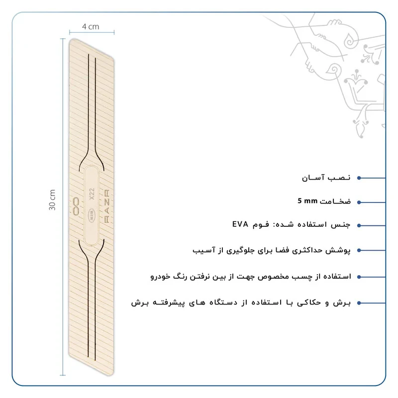 محافظ گوشه سپر خودرو ماهوت مدل RAZR-W مناسب برای ام وی ام X22 مجموعه 2 عددی