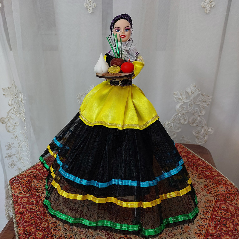 ست سفره هفت سین مدل عروسک بانوی شمالی