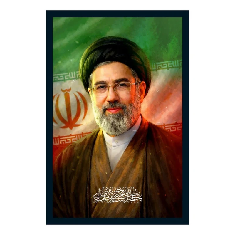 تابلو بکلیت طرح رهبر انقلاب حضرت آیت الله مجتبی خامنه ای مدل B-S10624 فریم مشکی