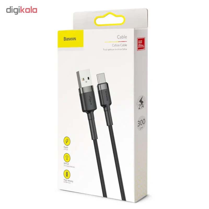 کابل تبدیل USB به USB-C باسئوس مدل Cafule طول 3 متر