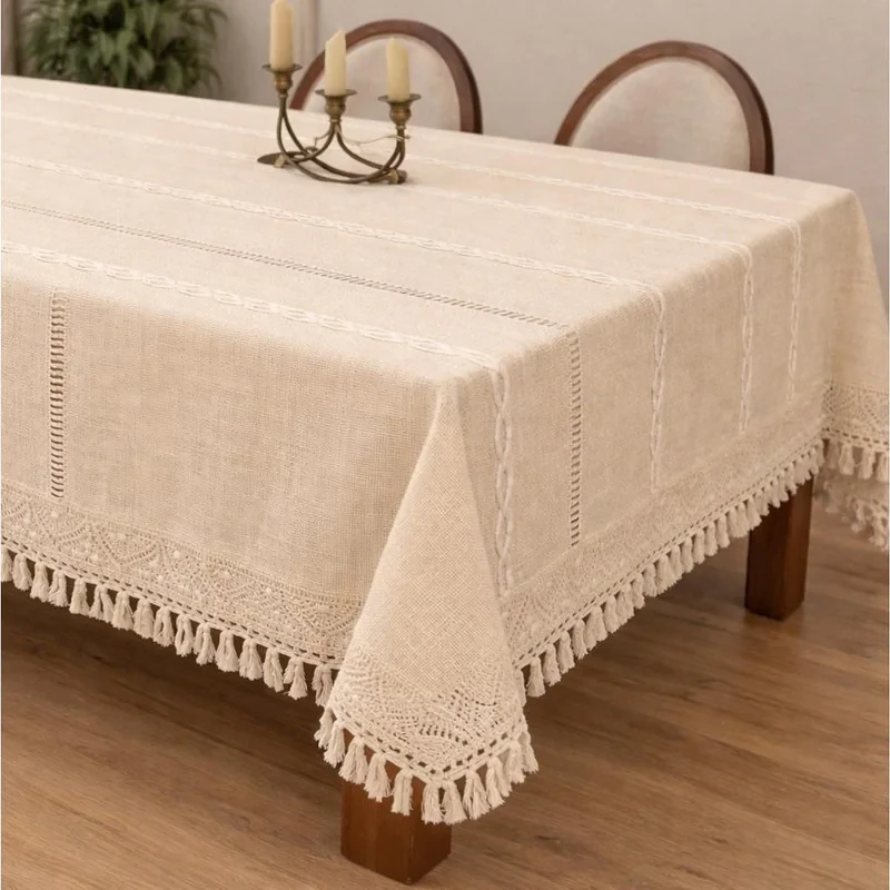 رومیزی مدل لینن سایز 140x140 سانتی‌متر