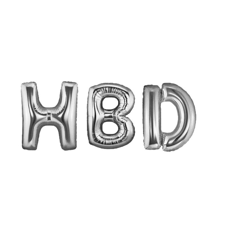 بادکنک فویلی طرح تولد مبارک مدل HBD مجموعه 3 عددی