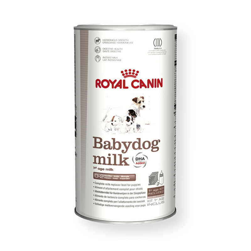 شیرخشک سگ رویال کنین مدل Babydog وزن ۴۰۰ گرم به همراه شیشه شیر