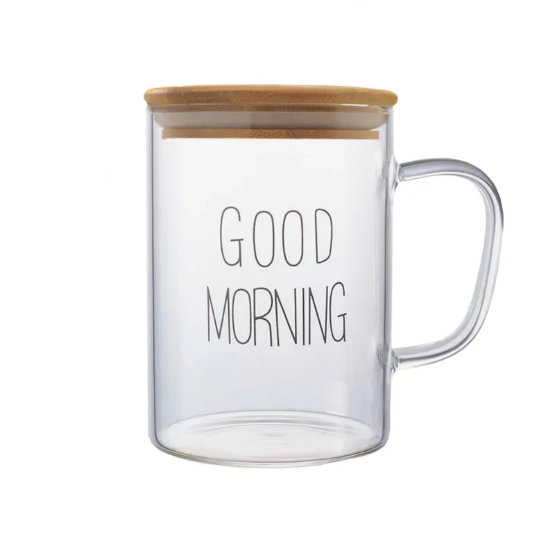 لیوان مدل Good morning درب دار