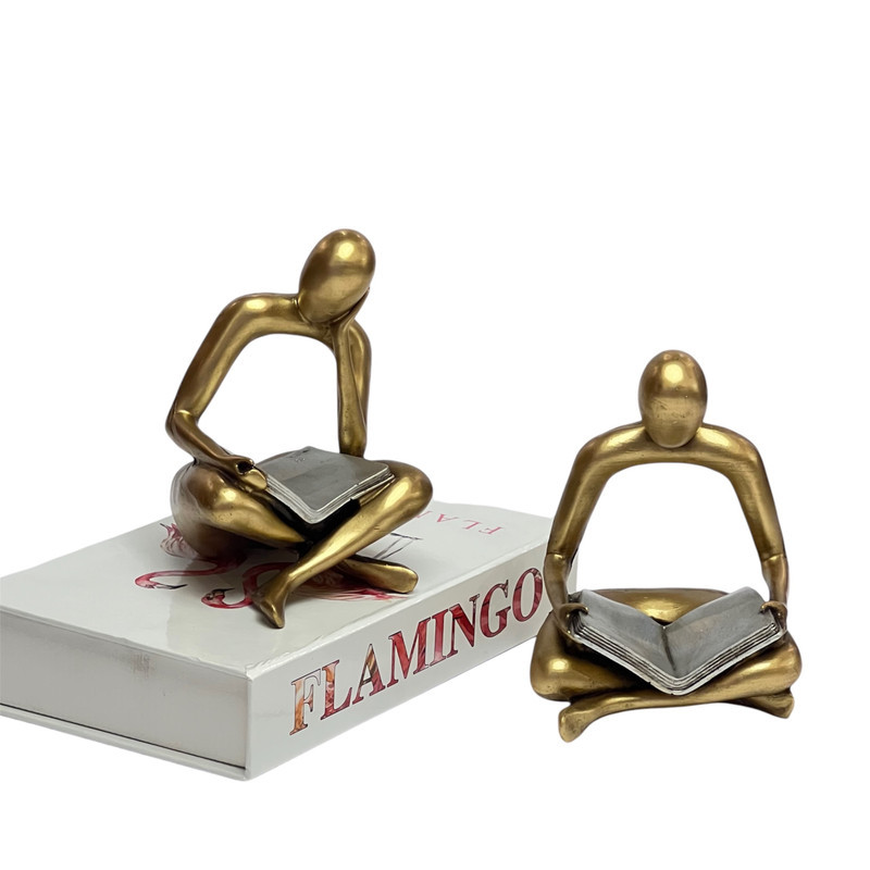 تندیس مدل انسان کتابخوان مجموعه 2 عددی