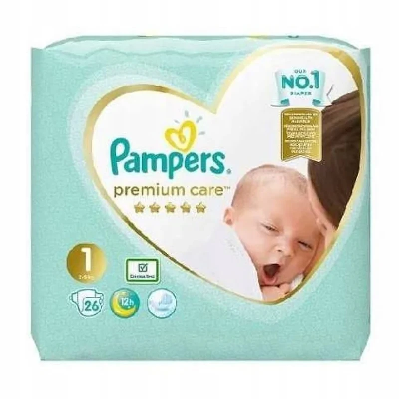 پوشک چسبی بچه پمپرز مدل premium care سایز یک بسته 26 عددی