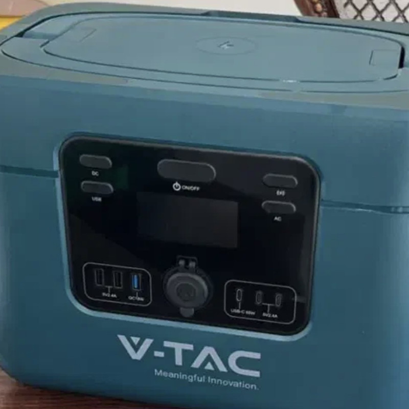 پاور استیشن قابل حمل V-TAC 1000W مدل VT-1001 با ظرفیت باتری ۳۲۸ هزار میلی آمپر ساعت