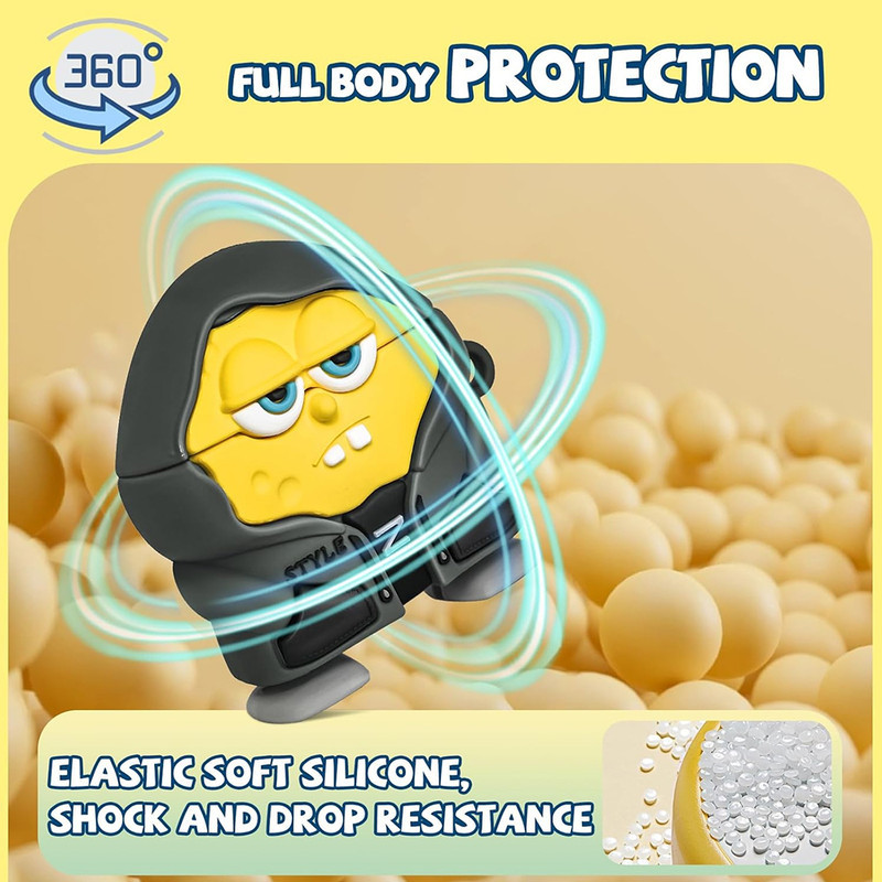 کاور والکری طرح Sponge bob مناسب برای کیس اپل ایرپاد 4  4ANC به همراه قلاب