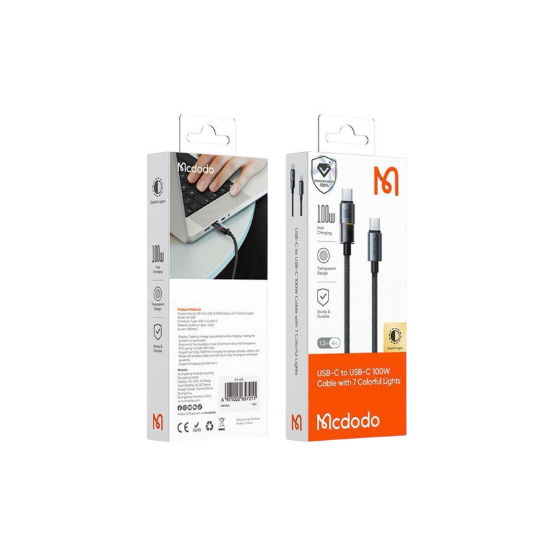 کابل usb-c مک دودو مدل ca-8200 100w طول ۱.۲متر