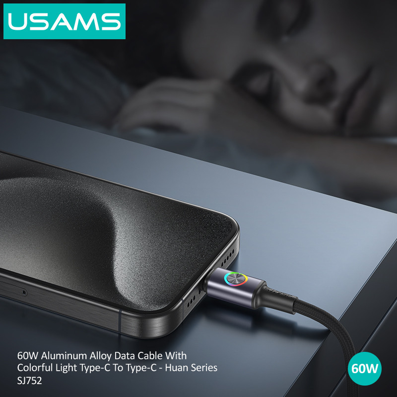 کابل USB-C یوسمز مدل SJ752-60W طول 1.2 متر