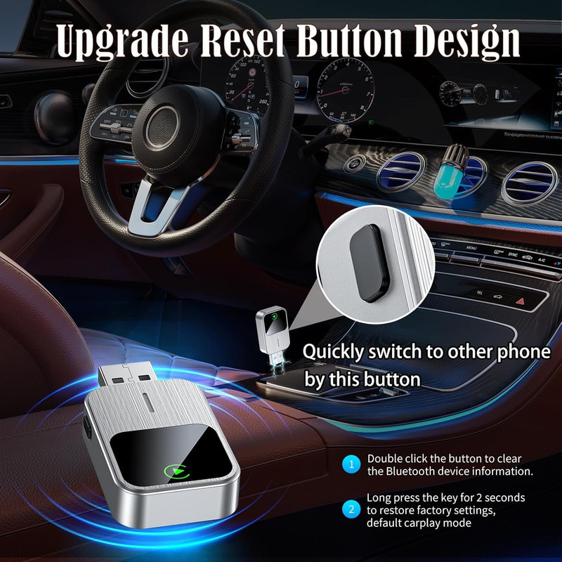 کارپلی و اندروید اتو مدل 2in1 CarplayAndroid Auto k2