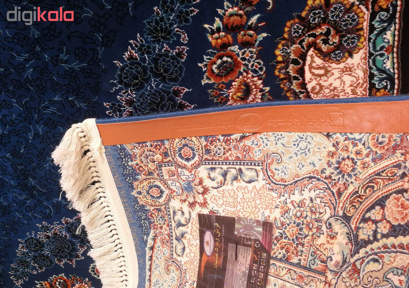 فرش ماشینی زمرد مشهد مدل گلایل زمینه آبی