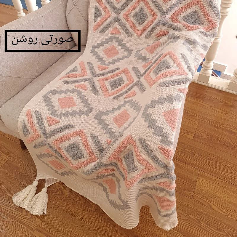 شال مبل و تخت مدل پانچدوزی سایز 142×175 سانتیمتر