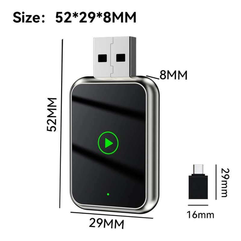 کارپلی و اندروید اتو مدل Wireless CarPlayAndroid Auto Q1J به همراه مبدل USB به USB-C