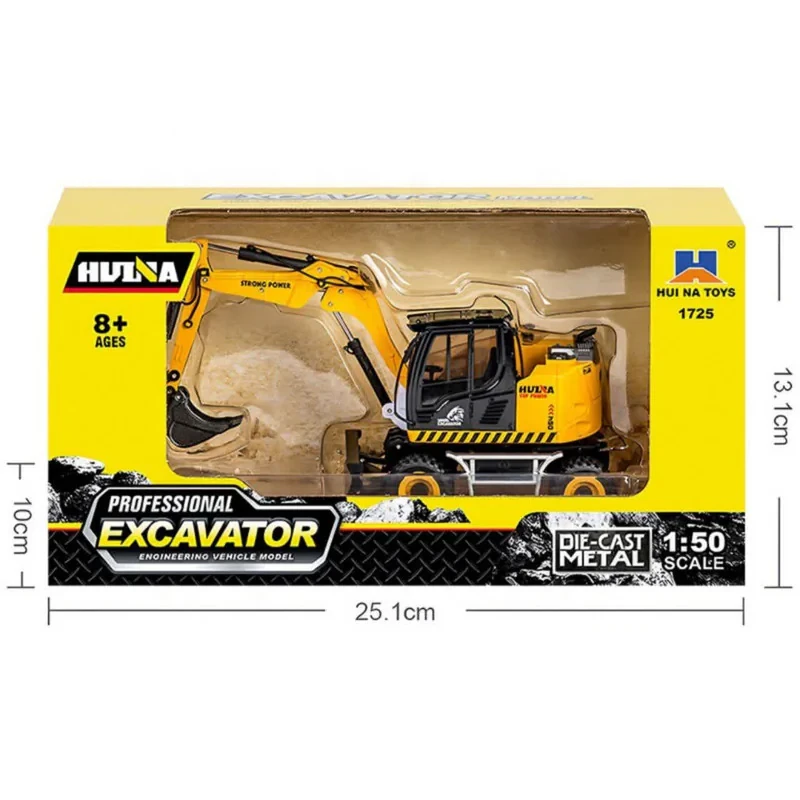 ماکت ماشین ناب سل مدل بیل مکانیکی راهسازی فلزی هوینا کد 1725 HUINA EXCAVATOR