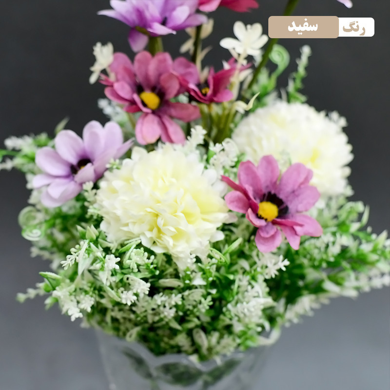 گل مصنوعی بوته برگ طرح فر با ابعاد 25×25×35 سانتی‌متر و وزن 50 گرم