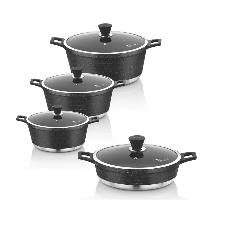 سرویس قابلمه و تابه گرانیتی 8 پارچه نیولایف مدل AFRA-6308