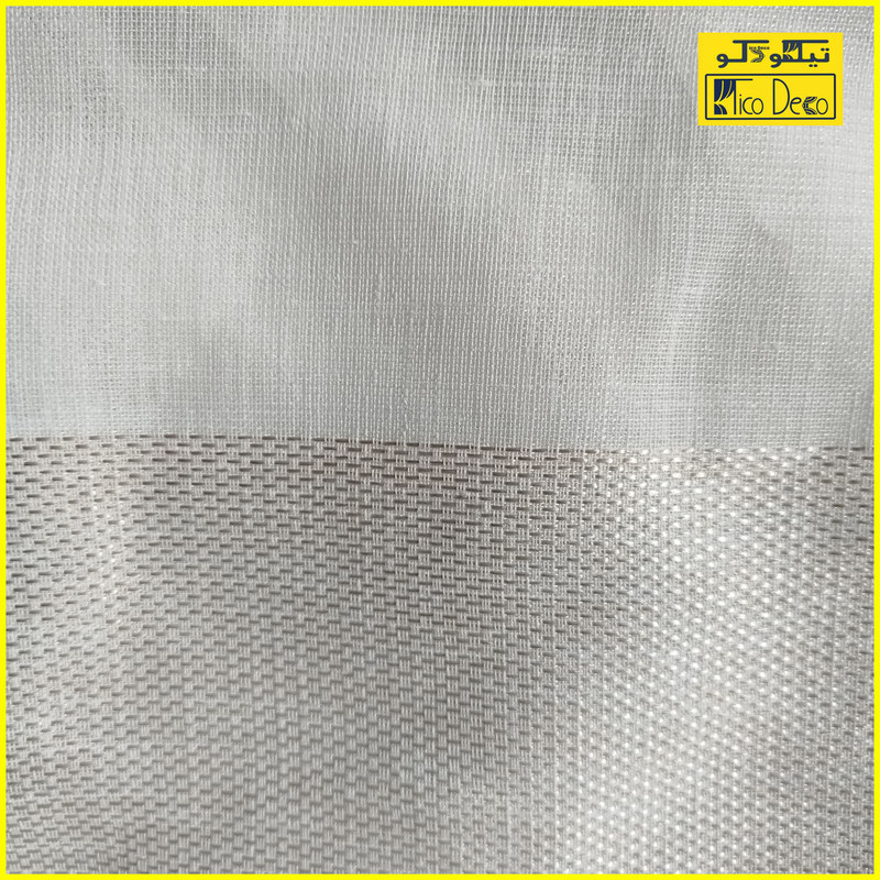 پرده تیکو دکو مدل دوخت ساده کتان شفاف حاشیه دار سایز 280 × 800 سانتی‌متر