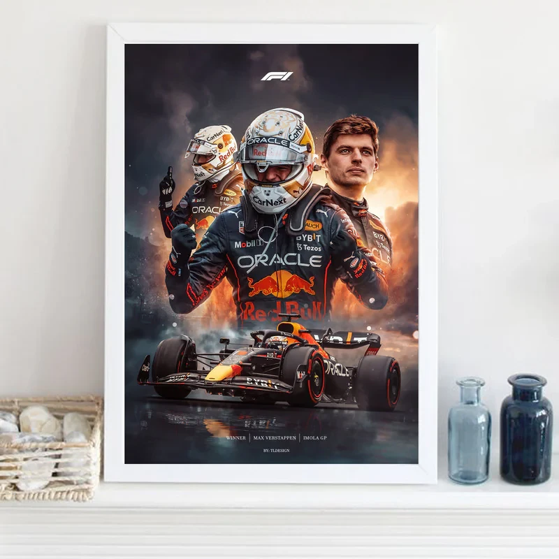 تابلو مدل فرمول یک مکس ورشتپن Verstappen کد LA-F1G1017