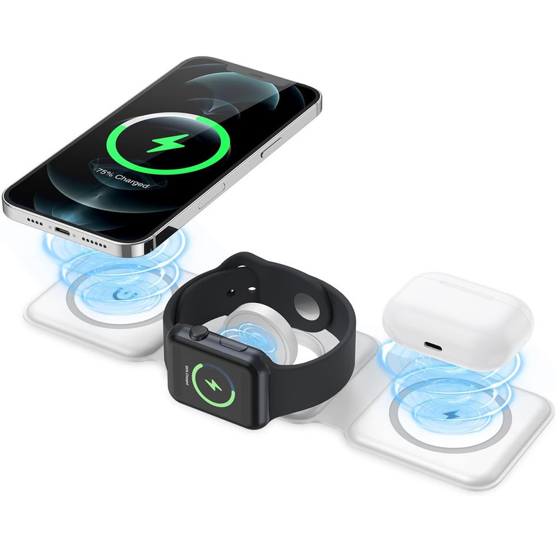 شارژر بی سیم مدل  3in1 magnetic wireless charger
