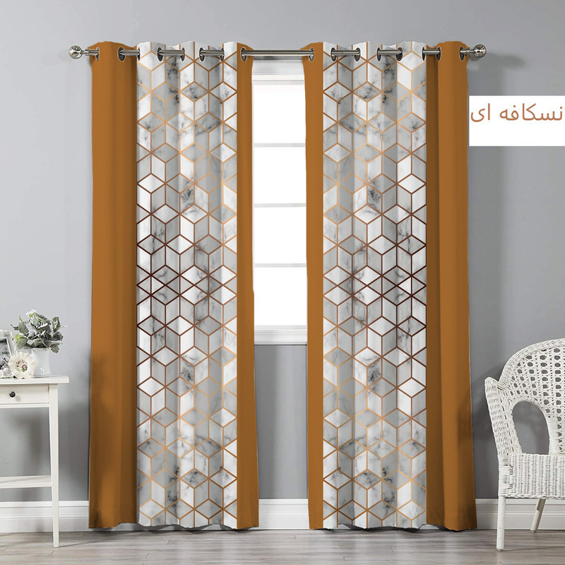 پرده نیروانا مدل pl2314  سایز 280x140 سانتی‌متر مجموعه 2 عددی