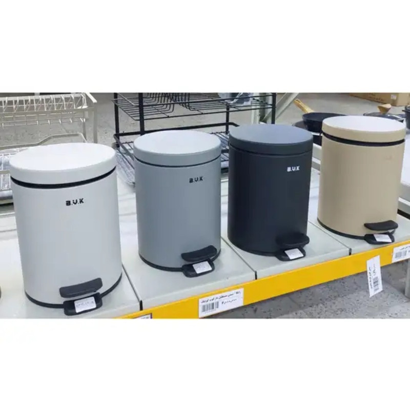 سطل زباله پدالی بی.وی.کی مدل بدنه فلزی آرام بند کد HS8330 گنجایش 5 لیتر