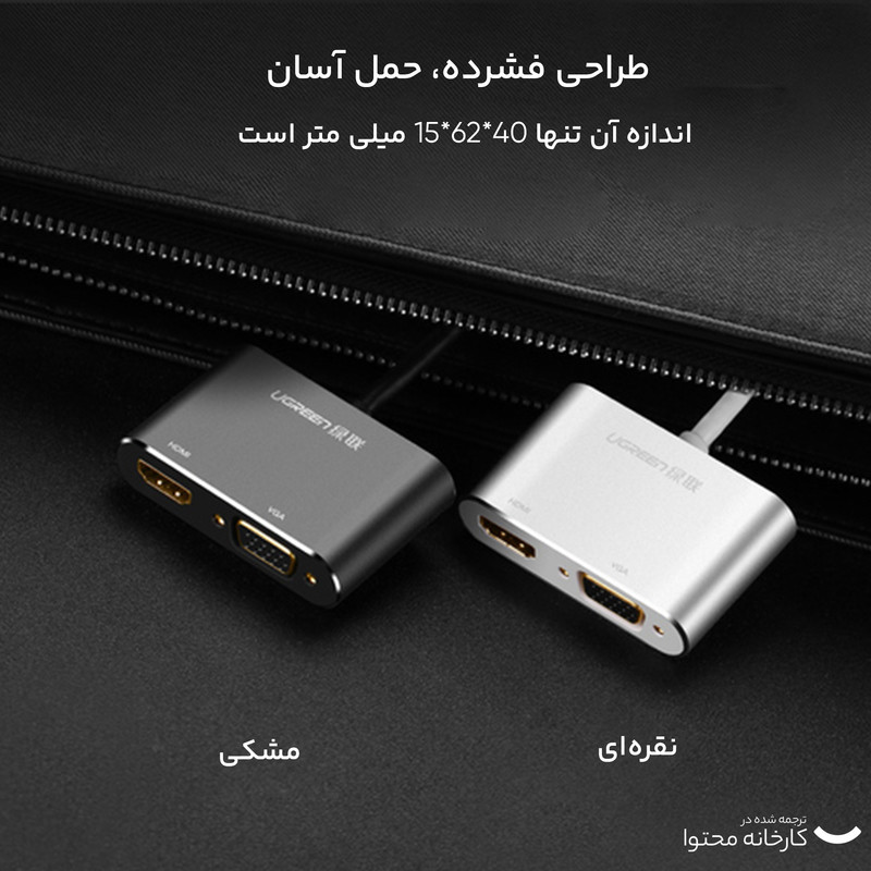 مبدل mini Display به HDMI و VGA یوگرین مدل MD115