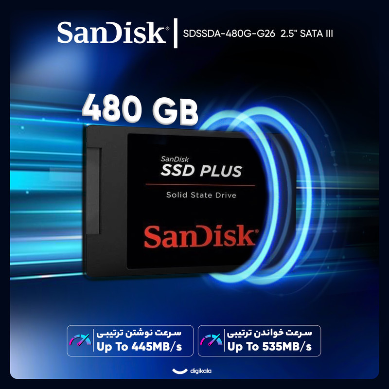 اس اس دی اینترنال SATA III سن دیسک مدل SDSSDA-480G-G26 ظرفیت 480 گیگابایت