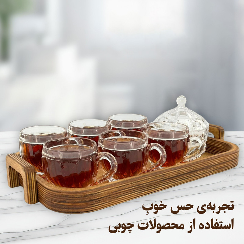 سینی مدل دسته دار چوبی کد SN053