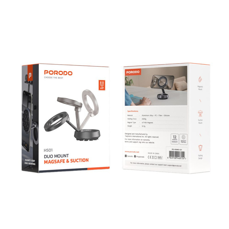 نگهدارنده گوشی موبایل پرودو مدل HS01 DUO Mount Magsafe & Suction
