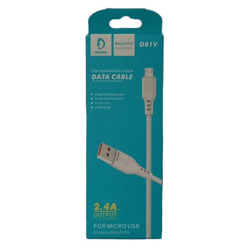 کابل تبدیل USB به microUSB دنمن مدل D01V طول ۱ متر