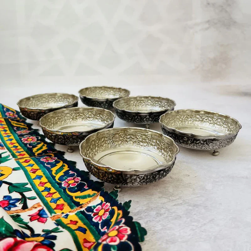 پیاله آجیل خوری مسی کد ZH321.21 مجموعه 6 عددی