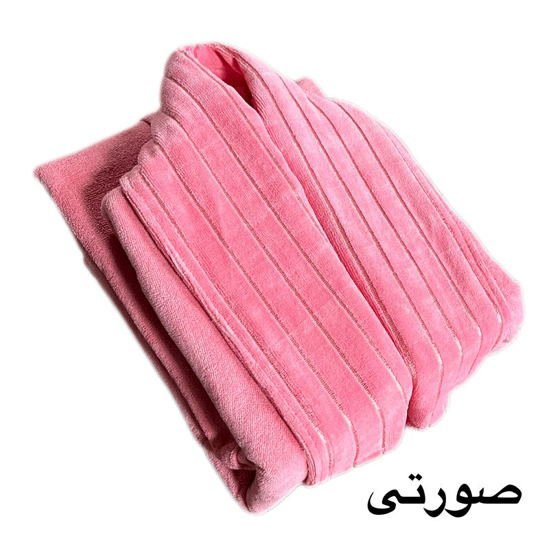 حوله پالتویی آقای کاریزما طرح یقه ابریشم مدل راه راه سایز 125 سانتی متر مناسب محدوده قد 160 الی 185 سانتی متر