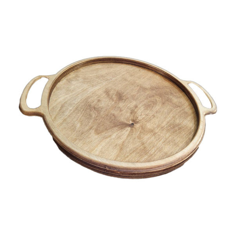 سینی مدل دسته دار چوبی کد 517  گرد سایز  25*25 سانتی متر