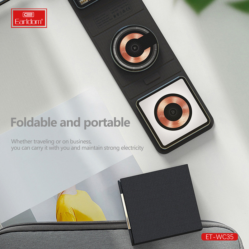 شارژر بی سیم ارلدام مدل 3IN1 FOLDABLE WC35