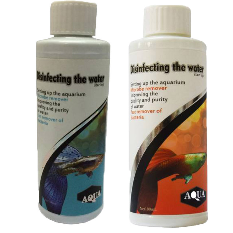 محلول ضد عفونی کننده آب آکواریوم آکوا مدل dc100 حجم 100 میلی لیتر مجموعه دو عددی