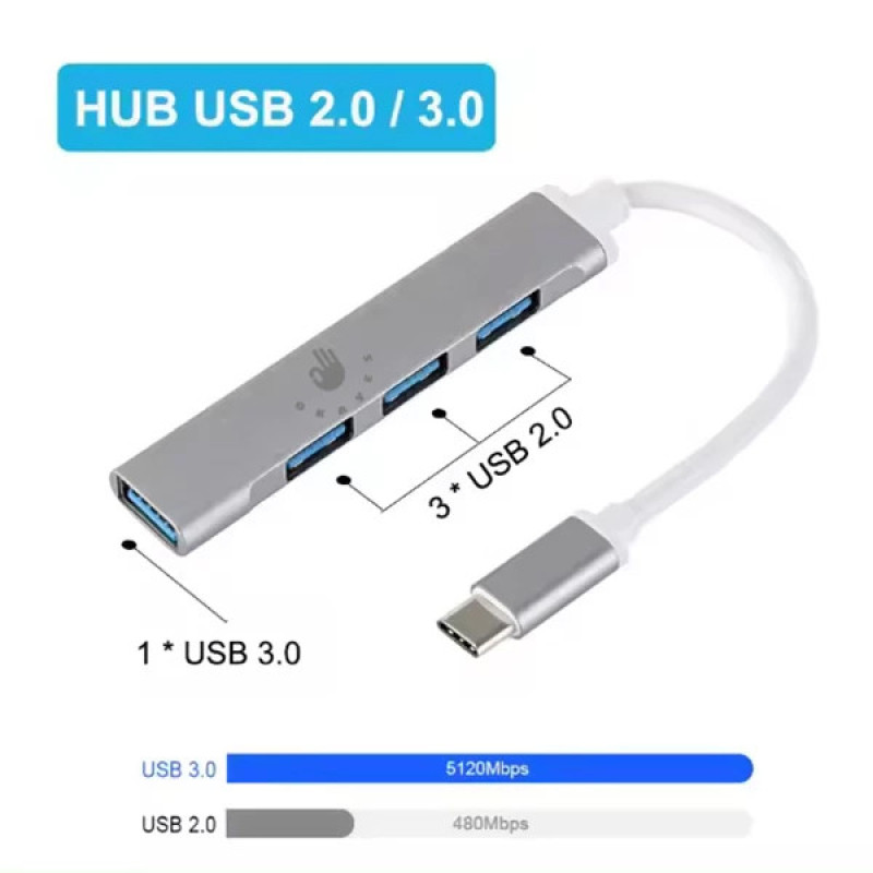 هاب 4 پورت USB-C اکی یس مدل 4IN1 TYPE-C
