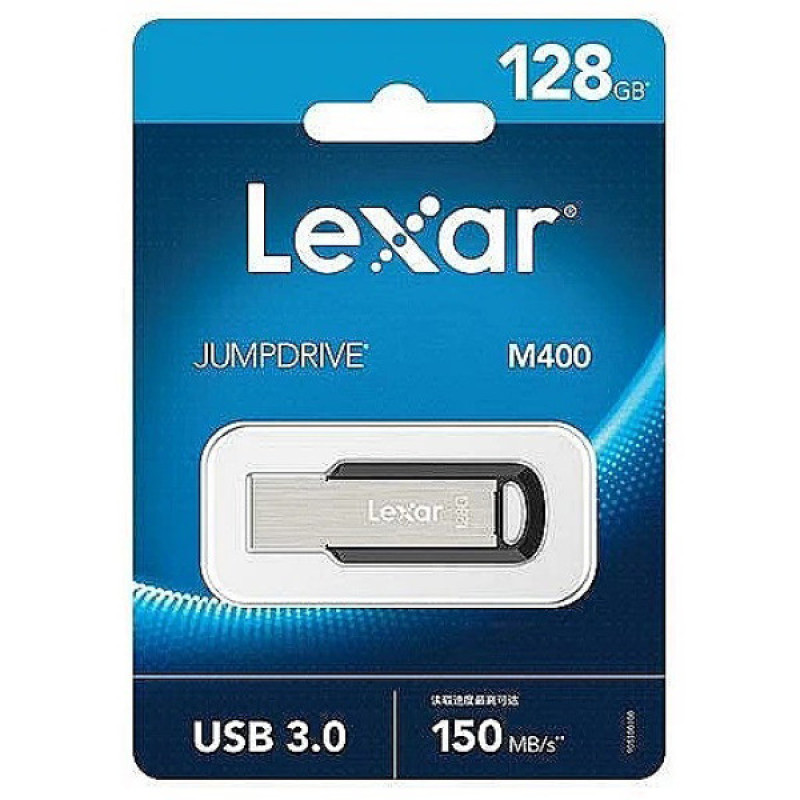 فلش مموری لکسار مدل M400 ظرفیت 128 گیگابایت رابط USB 3.0 مقاوم در برابر ضربه و سازگار با سیستم‌های PC و Mac