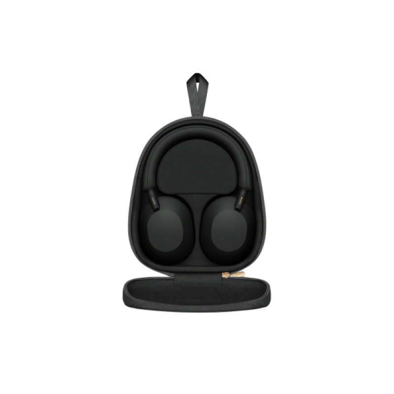 هدفون بی‌سیم سونی مدل WH-1000XM5 با نویز کنسلینگ فعال (ANC)، درگاه شارژ USB Type-C، دارای 4 میکروفون با فناوری Beamforming، پشتیبانی از دستیار صوتی، قابلیت اتصال همزمان به دو دستگاه