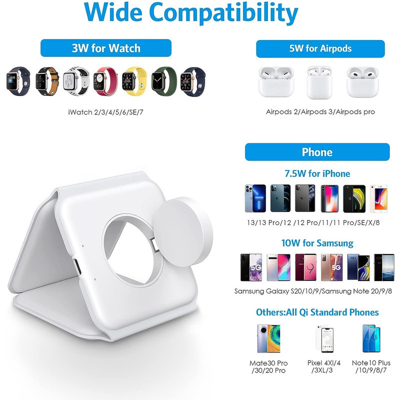شارژر بی سیم مدل  3in1 magnetic wireless charger